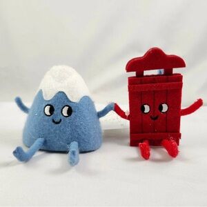 2025 WONDERSHOP Felt Duo SLED & MOUNTAIN Christmas Figurine NEW